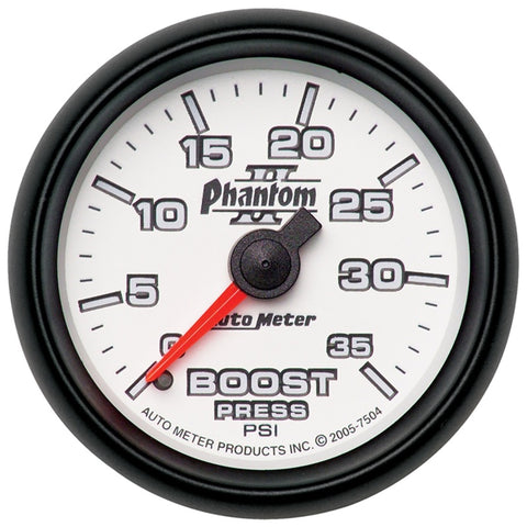 Autometer Phantom II 52.4mm Mechanical 0-35 PSI Boost Gauge - 7504