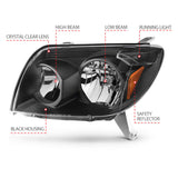 ANZO 2003-2005 Toyota 4Runner Crystal Headlights Black - 111394