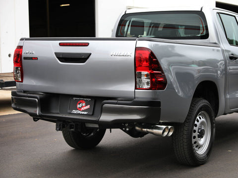 aFe 15-26 Toyota Hilux L4-2.4/2.8L (td) Vulcan Series 3in SS Rear-Side Exit Exhaust w/ Polished Tip - 49-36088-P