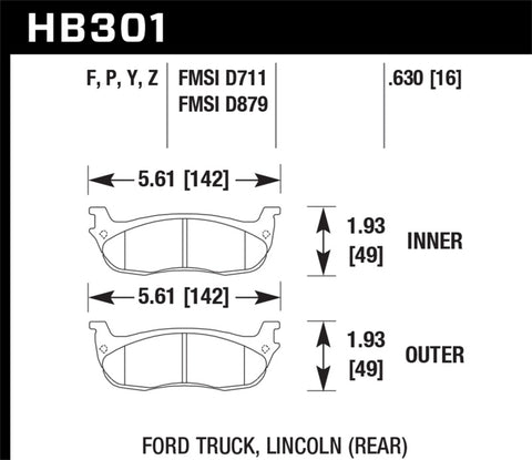 Hawk HPS Street Brake Pads - HB301F.630