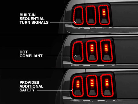 Raxiom 05-09 Ford Mustang Gen5 Tail Lights- Black Housing (Smoked Lens) - 49169