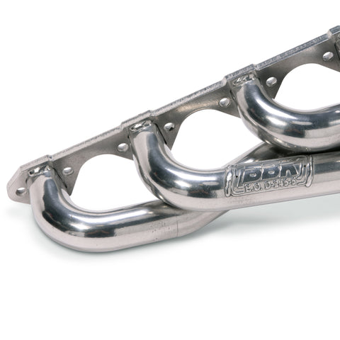 BBK 79-93 Mustang 351 Swap Shorty Unequal Length Exhaust Headers - 1-5/8 Silver Ceramic - 15110