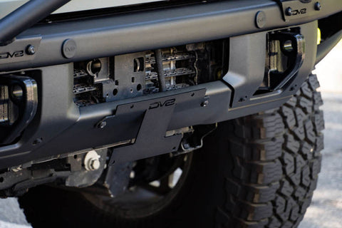 DV8 Offroad 21-22 Ford Bronco Factory Front Bumper Licence Relocation Bracket - Front - LPBR-01
