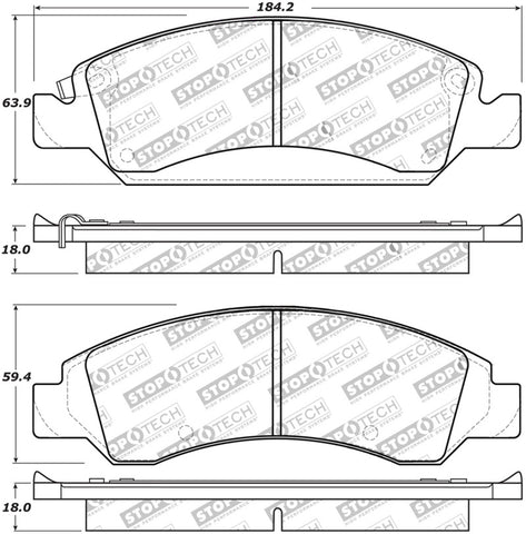 StopTech 08-17 Cadillac Escalade Street Performance Front Brake Pads - 309.13630