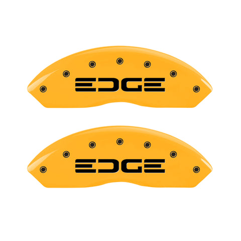 MGP 4 Caliper Covers Engraved Front & Rear Edge Yellow Finish Black Char 2008 Ford Edge - 10042SEDGYL