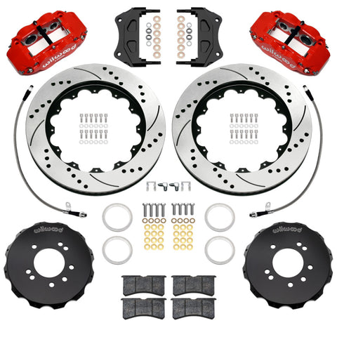 Wilwood 89-98 Nissan 240SX/89-94 Skyline/90-96 300ZX Superlite 6R Front BBK w/ 14in D/S Rotors - Red - 140-18247-DR