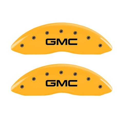 MGP 2 Caliper Covers Engraved Front GMC Yellow Finish Black Characters 2004 GMC Canyon - 34213FGMCYL
