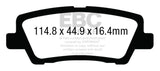 EBC 12+ Cadillac ATS 2.0 Turbo Yellowstuff Rear Brake Pads - DP43012R