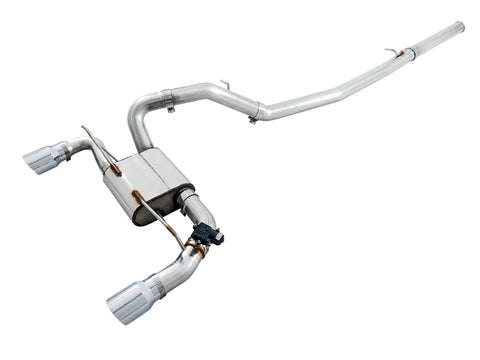 AWE Tuning Ford Focus RS SwitchPath Cat-Back Exhaust - Chrome Silver Tips - 3025-32024