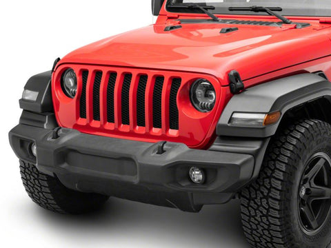 Raxiom 18-23 Jeep Wrangler JL Axial Series 9-In Angel Eye LED Headlights- Blk Housing (Clear Lens) - J171705