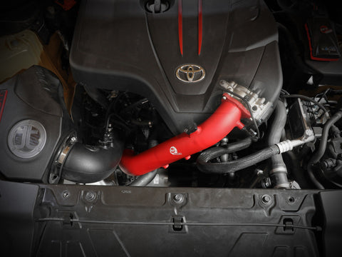 aFe BladeRunner Red 2-3/4in Aluminum Charge Pipe 2021 Toyota Supra GR (A90) I4-2.0L (t) B48 - 46-20488-R