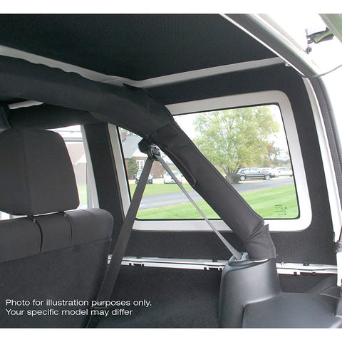 DEI 11-18 Jeep Wrangler JK 2-Door Boom Mat Rear Side Window Trim - 2 Piece - Black Leather Look - 50165