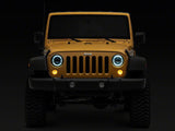 Raxiom 97-18 Jeep Wrangler TJ & JK Axial 7-In LED Headlights w/ DRL- Chrome Housing (Clear Lens) - J155569