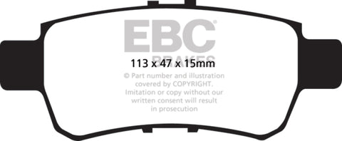 EBC 05-10 Honda Odyssey 3.5 Yellowstuff Rear Brake Pads - DP41744R