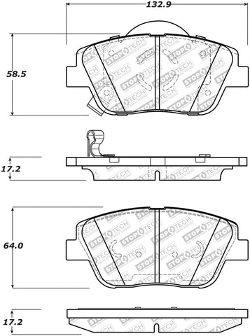 StopTech 09-15 Hyundai Sonata Street Select Front Brake Pads - 305.14440