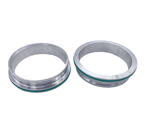 Granatelli 3.5in Stainless Steel Dual Seal Clamp Weld-On Ferrule Set - 318535FS