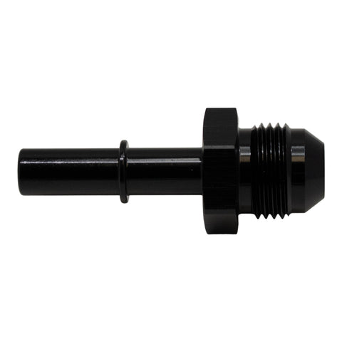 DeatschWerks 8AN Male Flare to 3/8in Male EFI Quick Connect Adapter - Anodized Matte Black - 6-02-0113-B