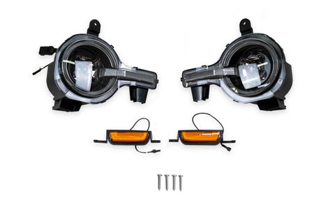 DV8 Offroad 2021-2025 Ford Bronco Black Headlights - HLCBR-01