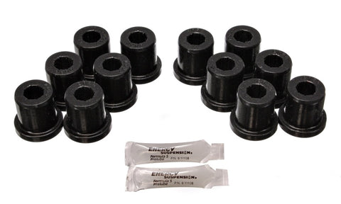 Energy Suspension 81-89 Toyota FJ40/FJ60 Landcruiser 2/4WD Blk Front & Rear Leaf Spring Bushing Set - 8.2106G