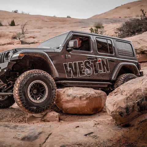 Westin/Snyper 2018+ Jeep Wrangler JL Unlimited 4DR Triple Tube Rock Rail Steps - Textured Black - 42-6025