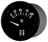 Autometer Stack Instruments 52mm 0-100 PSI 1/8in NPTF Electronic Oil Pressure Gauge - Black - ST3202
