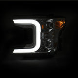 ANZO 18-19 Ford F-150 Projector Headlights w/Plank Style Switchback Chrome w/Amber - 111399