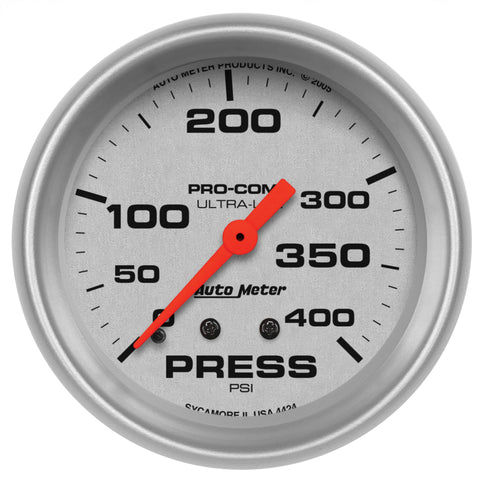 Autometer Ultra-Lite 66.7mm Mechanical 0-400 PSI Pressure Gauge - 4424
