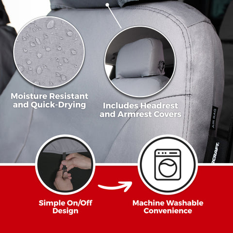 Covercraft 2026 Jeep Wrangler 2-Door (MT) Polycotton SeatSaver Custom Front Row Seat Covers - SS2645PCGY
