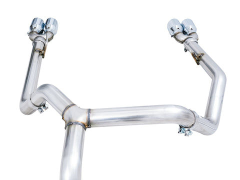 AWE Tuning 4th Gen GM 1500 5.3L 0FG Cat-Back Split Rear Exit (w/ Bumper Cutouts) - Quad Chrome Tips - 3015-42201