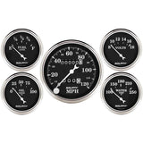 Auto Meter Gauge Kit 5 pc. 3 1/8in & 2 1/16in Mechanical Speedometer Old Tyme Black - 1708