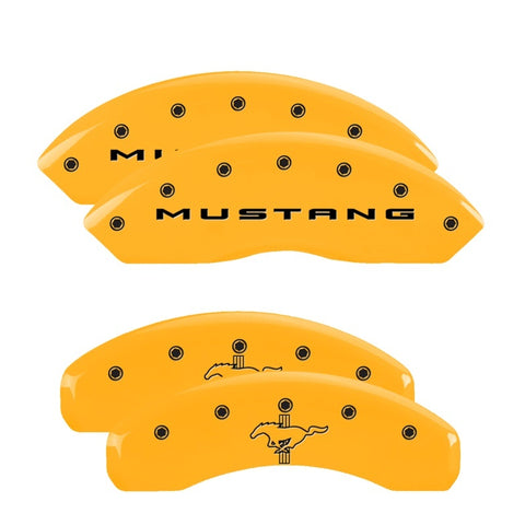 MGP 4 Caliper Covers Engraved Front 2015/Mustang Engraved Rear 2015/Bar & Pony Red/Silve 19in. Min - 10204SMB2RD