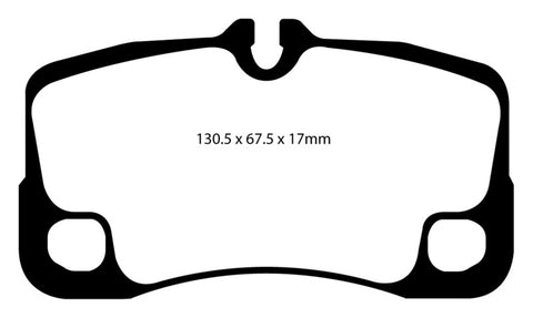 EBC 09-12 Porsche 911 (997) (Cast Iron Rotor only) 3.6 Carrera 2 Yellowstuff Rear Brake Pads - DP41930R