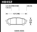 Hawk 03-05 WRX D1004 HP+ Street Rear Brake Pads - HB452N.545