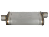 aFe MACHForce XP SS Muffler 3in Center Inlet / 3in Offset Outlet 18in L x 9in W x4in H Body - 49M00020