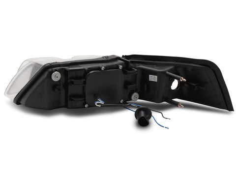 Raxiom 99-04 Ford Mustang Dual LED Halo Projector Headlights- Chrome Housing (Clear Lens) - 49114