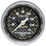 Autometer Carbon Fiber 52mm 1600 Deg F Electronic EGT Gauge Kit - 4744