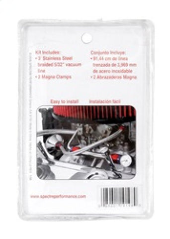 Spectre Stainless Steel Flex Vacuum Hose 5/32in. - 3ft. - Chrome - 19198