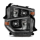 AlphaRex 14-21 Toyota Tundra LUXX-Series LED Proj Headlights Alpha-Blk w/Actv Light & Seq. Sig + DRL - 880836
