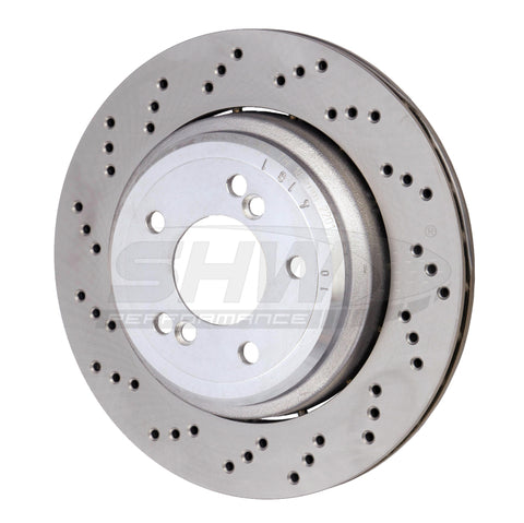 SHW 06-08 BMW Z4 3.2L Left Rear Cross-Drilled Lightweight Brake Rotor (34212282303) - BRL42833
