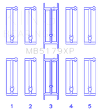 King Engine Bearings Opel C20Xe/X18Xe/X22Xe (Size +0.50mm) Main Bearing Set - MB5179XP0.5