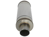aFe MACH Force-Xp 409 SS Muffler 3in Center/Center 14in L x 6in Dia - Round Body - 49M00012
