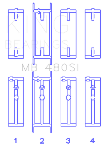 King Buick 90-96 L27 V6 Main Bearing Set - MB480si