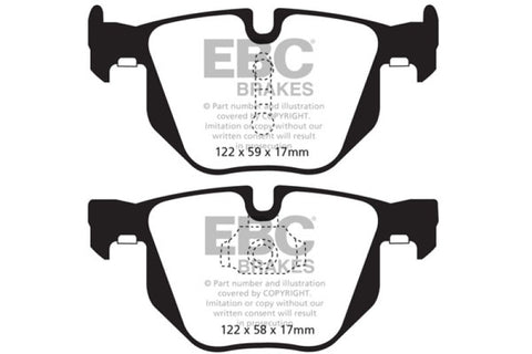 EBC 10-14 BMW X5 3.0 Turbo (35) Greenstuff Rear Brake Pads - DP62009