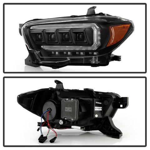 Spyder 16-20 Toyota Tacoma Halogen Model Only High-Power LED Headlights - Black PRO-YD-TT16HALAP-BK - 5088376