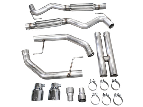 AWE 2024 Ford Mustang GT Fastback S650 RWD Track Edition Cat-Back Exhaust w/ Dual Chrome Silver Tips - 3020-32650