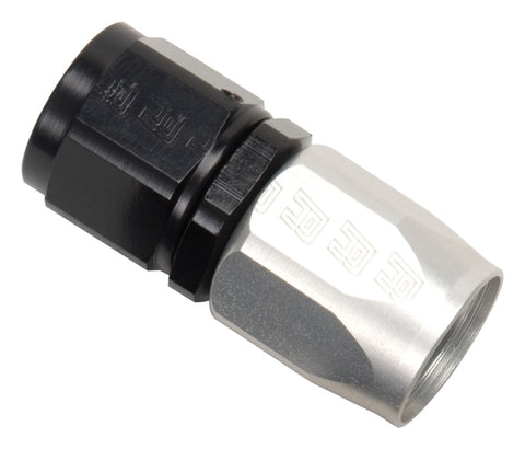 Russell Performance -10 AN Black/Silver Straight Full Flow Hose End - 610043