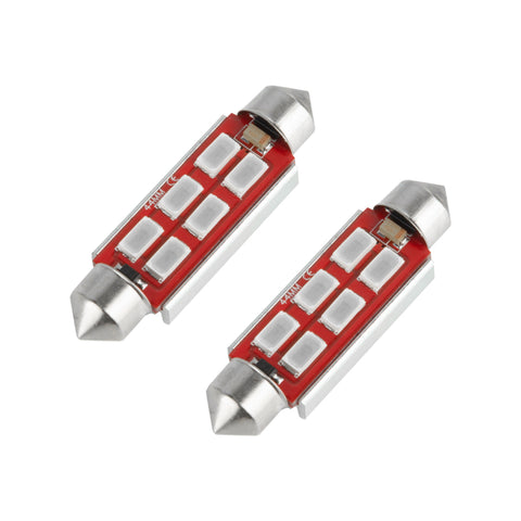Oracle 44MM 6 LED 3-Chip Festoon Bulbs (Pair) - Red - 5207-003
