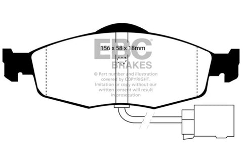 EBC 95-00 Ford Contour 2.0 Redstuff Front Brake Pads - DP3955C