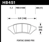 Hawk HPS Street Brake Pads - HB451F.668