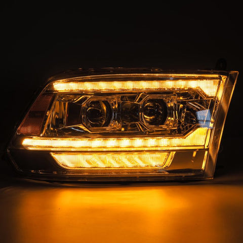 AlphaRex 09-18 Ram 1500 PRO-Series Proj Headlights Chrome w/ Sequential Signal and Top/Middle DRL - 880562